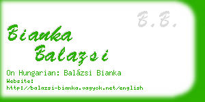 bianka balazsi business card