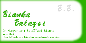 bianka balazsi business card